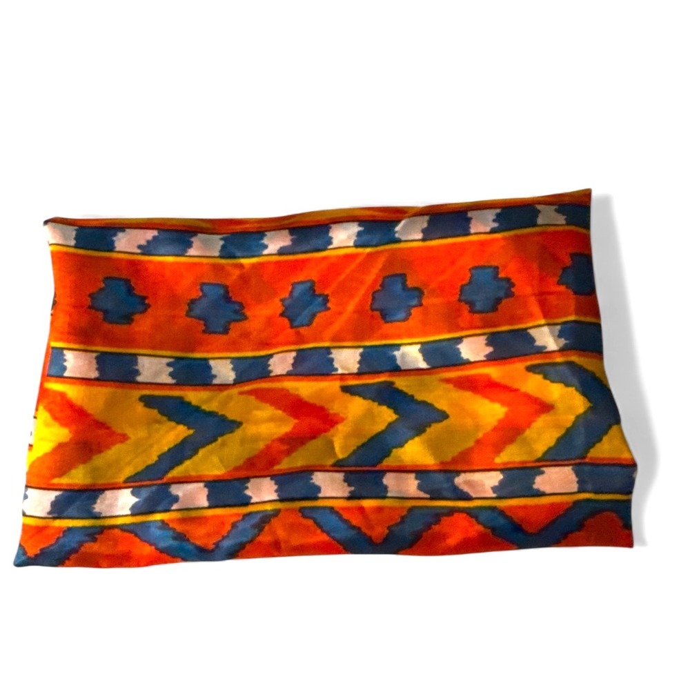 Vintage 100% Silkโ Santa Fe Print Scarf